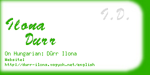 ilona durr business card